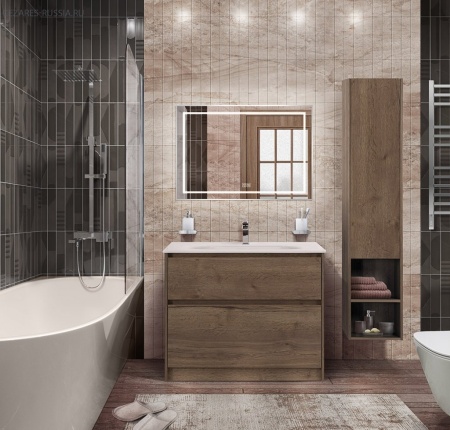 База под раковину напольная BelBagno KRAFT-600-2C-PIA-RT Rovere Tabacco