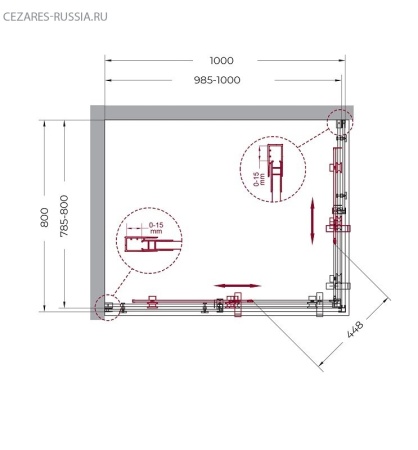 Душевой уголок BELBAGNO MARINO-AH-2 MARINO-AH-2-100/80-C-CR