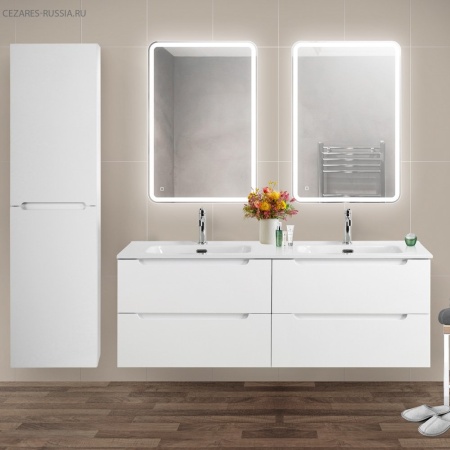 Керамическая раковина с двумя чашами 1410x460x175 BelBagno BB1400-2-ETL